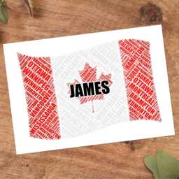 Personalised Canada Flag Word Art Print, Canadian Custom Family Wall - thumbnail 3