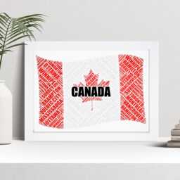 Personalised Canada Flag Word Art Print, Canadian Custom Family Wall - thumbnail 1