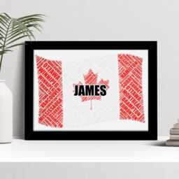 Personalised Canada Flag Word Art Print, Canadian Custom Family Wall - thumbnail 2
