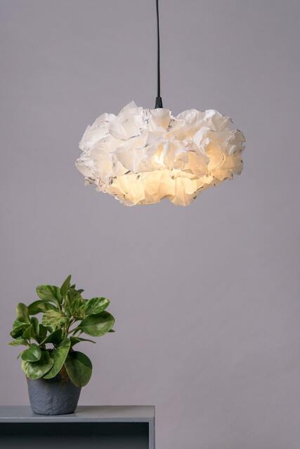 Handmade White Paper Pendant Lamp Soft Warm Light - image 1
