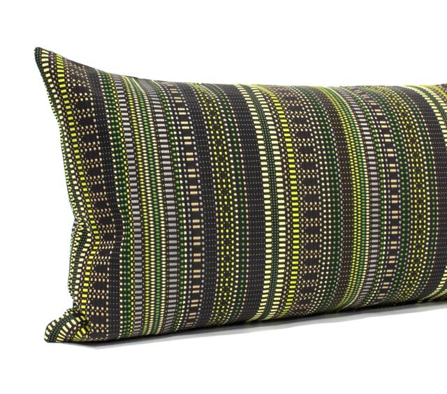 Green & Brown Throw Pillow Cover Modern Striped Upholstery Fabric Square Lumbar Pillowcase - image 1