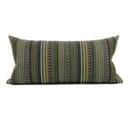 Green & Brown Throw Pillow Cover Modern Striped Upholstery Fabric Square Lumbar Pillowcase - thumbnail 2