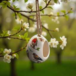 British Birds, Hanging Ceramic Bird Feeder, Garden Ornament, Gift Boxed - thumbnail 4