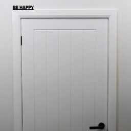 Be Happy Door Topper - Positive Bedroom Sign Black Acrylic Affirmation Quote Over Decor Modern Uplifting Home & Hallway Gift - thumbnail 2