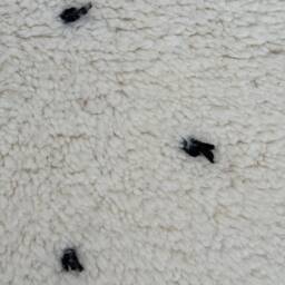 Handmade Moroccan Rug Black Dotted White Wool Area Rug - thumbnail 4