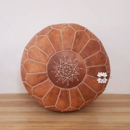 Leather Pouf - Time-Honored Craftsmanship For Modern Living Handcrafted Ottoman Moroccan Artistry Meets Comfort - thumbnail 3