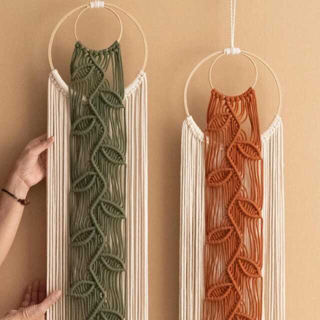 Macrame Nature Vine Wall Hanging, Home Decor, Boho Housewarming Gift, Natural Color Spring Art, Tropical Mom Gift V88 - image 1