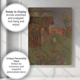 Impressionist Garden Figure Among Wildflowers Rustic Cottage Scene Canvas Wall Art Print Decor Picture Ready To Hang - thumbnail 3