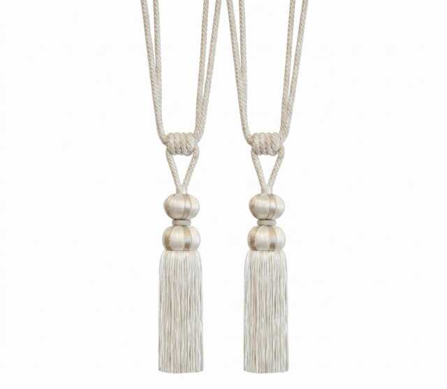 2x Tassel Tieback Silky Finish - 85cm Embrace Pair - image 1