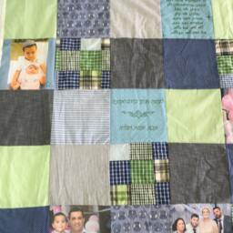 Modern Quote & Photo Quilt, Patchwork Custom Boy Photos Quilt For Boys Blanket With Photos, Birthday Gift, Customized Gift - thumbnail 2