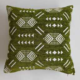 Moroccan Velvet Cushion Cover, Handmade Brocade Deep Green Pillow Case, Decorative 20''x20''/50x50 cm - thumbnail 4