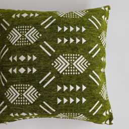 Moroccan Velvet Cushion Cover, Handmade Brocade Deep Green Pillow Case, Decorative 20''x20''/50x50 cm - thumbnail 2