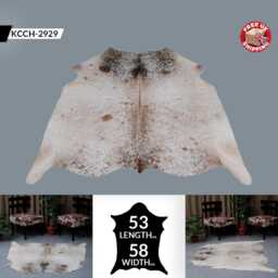 Tri Color Cowhide Rug - Genuine Hair-On Leather, Elegant Home Decor - 53x58 Inches - thumbnail 2