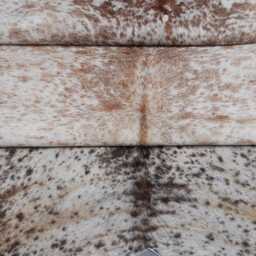 Tri Color Cowhide Rug - Genuine Hair-On Leather, Elegant Home Decor - 53x58 Inches - thumbnail 3