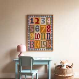 Numbers Print, First Nursery Boho Illustration Wall Art, Eclectic Nursery, Kids Room, Play Unframed - thumbnail 3