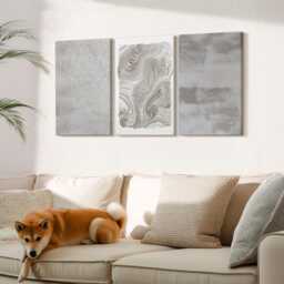 Set Of 3 Canvas Prints - Industrial Structures Design, Brown Wall Art, Natural Textures Decor - thumbnail 3