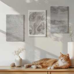 Set Of 3 Canvas Prints - Industrial Structures Design, Brown Wall Art, Natural Textures Decor - thumbnail 2