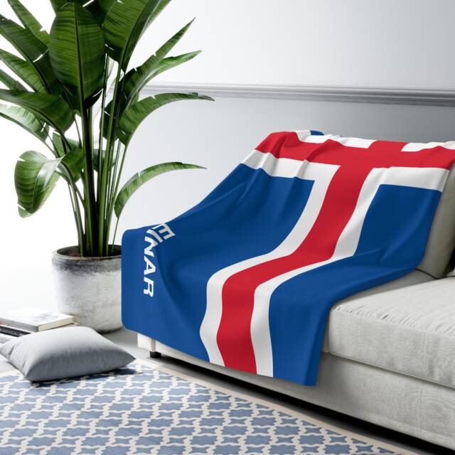 Iceland Fleece Blanket, Iceland Flag Blanket, Of Iceland, Custom Personalized Country Gift, Iceland Name - image 1