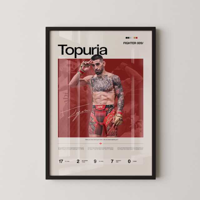 Ilia Topuria Poster, Ufc Inspired Mma Wall Art, Fighter Legacy Print, El Matador Combat Sports Gym Decor Gift - image 1