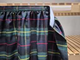 Multi Colol Plaid Sink Skirt, Shelf Covering Utility Vanity Self Adhesive Hook & Loop Skirt - thumbnail 1