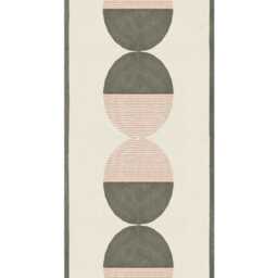Modern Orange Gray Cotton Rug, Geometric Dhurrie, Hand Woven - thumbnail 3