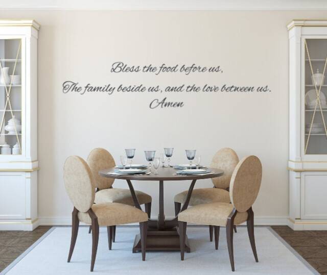 Bless The Food Before Us, Family Beside & Love Between Us. Amen. Vinyl Wall Decal - image 1