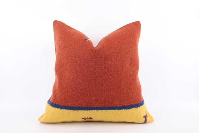 Kilim Lumbar Pillow Cover 24x24 Turkish Bohemian Cushion - image 1