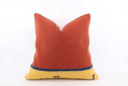 Kilim Lumbar Pillow Cover 24x24 Turkish Bohemian Cushion - thumbnail 1