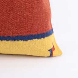 Kilim Lumbar Pillow Cover 24x24 Turkish Bohemian Cushion - thumbnail 2