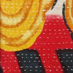 Handmade Kantha Quilt, Indian Cotton Bedspread, Twin Size - thumbnail 4