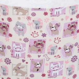 Kittens & Puppies Lampshade, Pink Purple Nursery Decor, Handmade - thumbnail 2