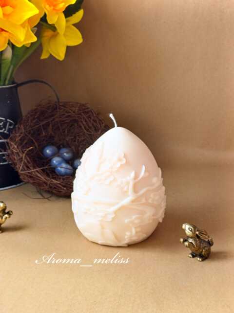 Flower Easter Egg Candle Soy & Bee Wax, Eco-Friendly Decor - image 1