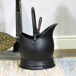 Traditional Black Coal Bucket With Shovel With Wooden Handle, Fireside Accessories, Fireplace Tools, Storage, Tidy Fireplace - thumbnail 1
