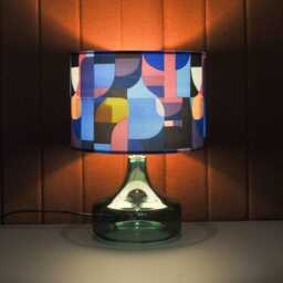 Lampshade Purple Abstract Bright Colourful Mid Century Print Velvet - Drum Lamp Shade 25cm 30cm 35cm 40cm 45cm Table Lamp Ceiling Pendant - thumbnail 2