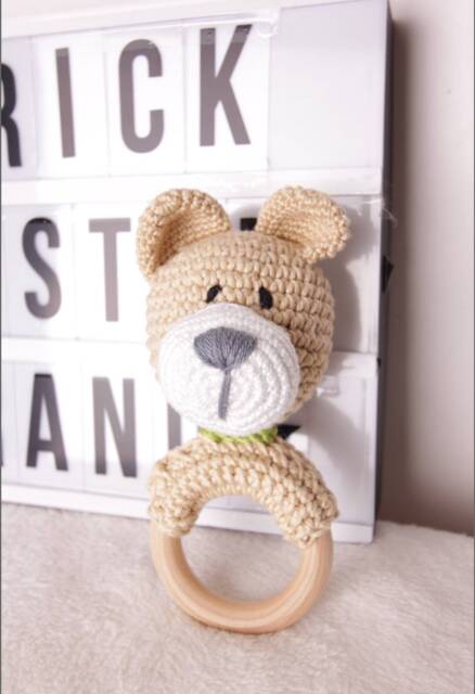 Rattle Teddy Bear Crocheted