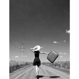 Women Happy Following Dreams, Free Spirit, Black & White Bedroom Bathroom Hallway Wall Art Print Decor Fun Travel Poster A5, A4, A3, A2 - thumbnail 2