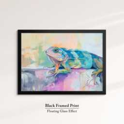 Lizard Abstract Pastel Oil Painting Framed Print & Canvas Large Luxury Wall Art Poster Pet Home Decor Interior Gift Idea - thumbnail 2