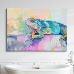 Lizard Abstract Pastel Oil Painting Framed Print & Canvas Large Luxury Wall Art Poster Pet Home Decor Interior Gift Idea - thumbnail 1