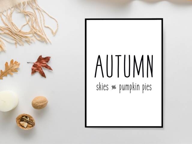 Autumn Skies Pumpkin Pies Portrait Halloween Print - Festive Fall Poster Home Decor Gift Bespoke A5 A4 A3 Framed - image 1
