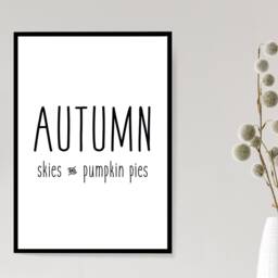 Autumn Skies Pumpkin Pies Portrait Halloween Print - Festive Fall Poster Home Decor Gift Bespoke A5 A4 A3 Framed - thumbnail 2