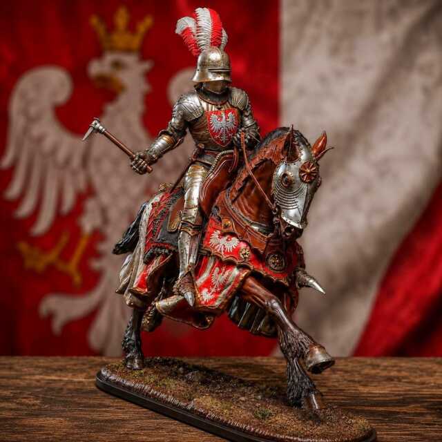 Medieval Polish Knight Resin Model Kit - 1/32 54mm Mounted Unpainted Unassembled Diorama Miniature - image 1
