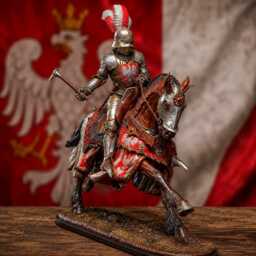 Medieval Polish Knight Resin Model Kit - 1/32 54mm Mounted Unpainted Unassembled Diorama Miniature - thumbnail 1