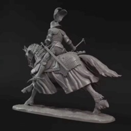Medieval Polish Knight Resin Model Kit - 1/32 54mm Mounted Unpainted Unassembled Diorama Miniature - thumbnail 3