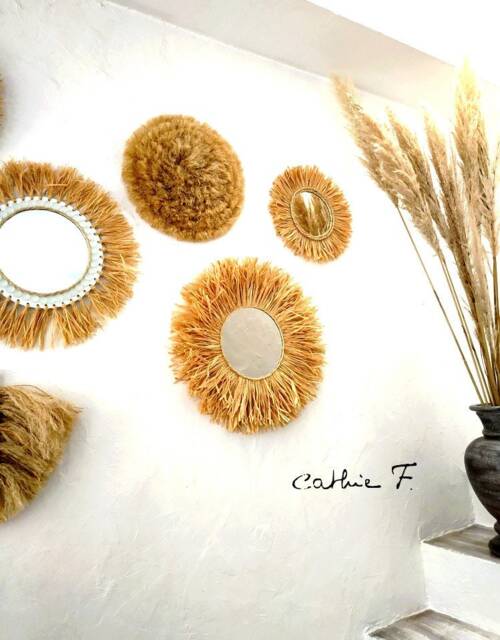 Ethnic Raffia Mirror Julietta - image 1