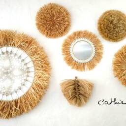Ethnic Raffia Mirror Julietta - thumbnail 4