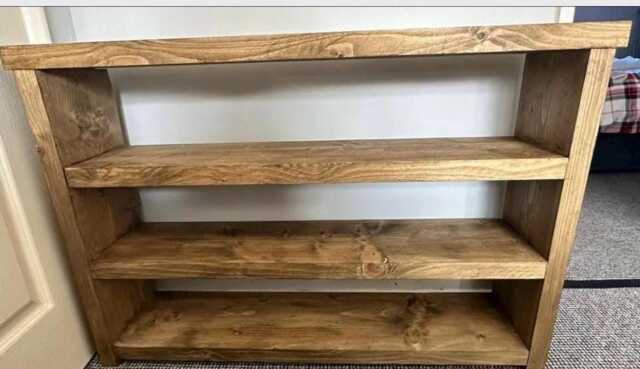Rustic Shoe Bench - Handmade Wooden Rack Storage Organizer For Entryway, Mudroom, Or Hallway 3-Tier - image 1