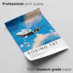 Lufthansa Boeing 747 Poster - Detailed Aviation Art Print Civil Airliner Wall Pilot Office Decor Enthusiast Gift - thumbnail 2