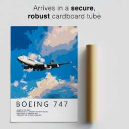 Lufthansa Boeing 747 Poster - Detailed Aviation Art Print Civil Airliner Wall Pilot Office Decor Enthusiast Gift - thumbnail 3