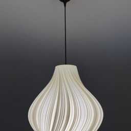 Soft Ivory Pendant Light Shade - Wavy Hanging Ceiling Lamp, Modern Cream Cloud Lampshade For Living Room & Bedroom, Plug in Option - thumbnail 4