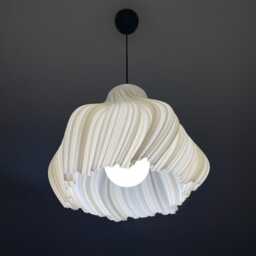 Modern Elegant Soft Ivory Pendant Light Shade- Wavy Hanging Ceiling Lamp - thumbnail 3